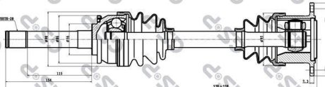 Піввісь приводу ліва Mitsubishi L200 98- GSP 239006