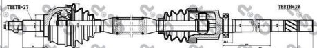 Полуось Renault Laguna 1.9 dCi 01-07 (R) (39x27x967) GSP 250228