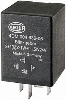 Реле поворотів 24V 4 полюса 21W HELLA 4DM 004 639-061