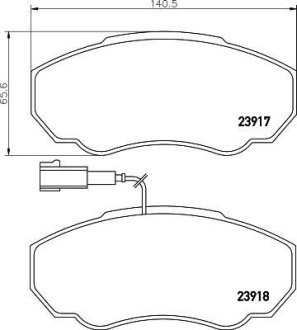 Гальмівні колодки дискові перед. Fiat Ducato 02-/Peugeot Boxer 02- HELLA 8DB 355 010-391