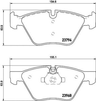 Гальмівні колодки пер. BMW 3(E90)/1(E81) 04-13 (ATE) (154,8x63,6x20) HELLA 8DB 355 011-321 (фото 1)