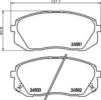 К-кт перед. тормозов. колодок Kia Sportage 2.0CRDi 08-/Hyundai IX35/IX40 11- HELLA 8DB 355 012-961