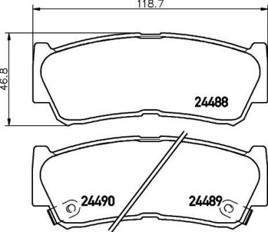 Тормозные колодки дисковые зад. Hyundai Santa Fe II 06- HELLA 8DB 355 013-081