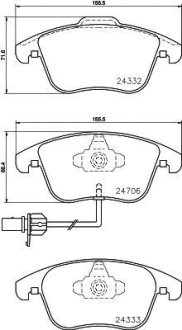 Тормозные колодки дисковые перед. Audi A4/Q5 (8RB) 08- HELLA 8DB 355 013-861