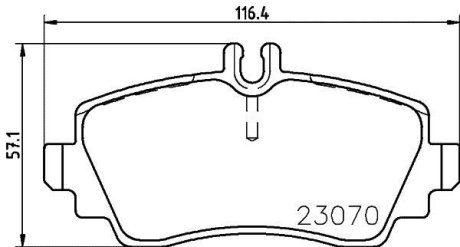 Гальмівні колодки дискові перед. DB W168 A 97- HELLA 8DB 355 018-281