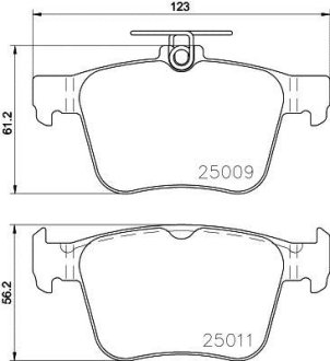 Тормозные колодки зад. VW Golf VII 13- HELLA 8DB 355 020-261 (фото 1)