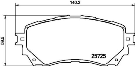 Гальмівні колодки дискові перед. Mazda 6 2.0-2.5 12- HELLA 8DB 355 020-901