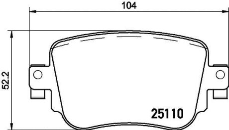 Тормозные колодки зад. VAG A1/Q3/Skoda Octavia/Caddy IV/Sharan 2012- HELLA 8DB 355 021-291 (фото 1)