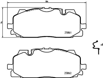 Гальмівні колодки дискові перед. Audi A4, A4 Allroad, A5, A8, Q5, Q7 Bentley Bentayga Vw Touareg 1.4-6.0 01.15- HELLA 8DB 355 021-641