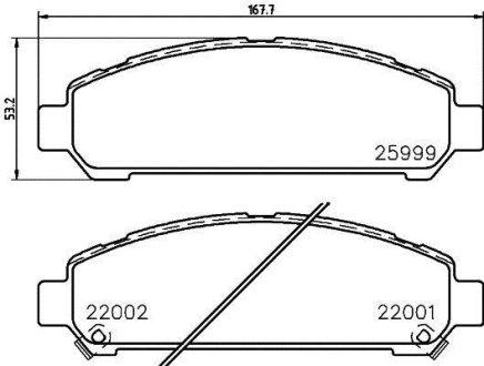 Тормозные колодки дисковые перед. Toyota Venza 12- HELLA 8DB 355 021-821