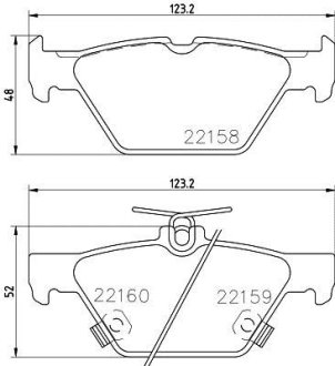 Гальмівні колодки дискові зад. Subaru Outback 2.0 D 2015- HELLA 8DB 355 023-341