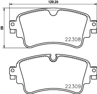 Тормозные колодки дисковые зад. AUDI A4, A4 ALLROAD, A5, Q5, Q7 1.4-3.0DH 01.15- HELLA 8DB 355 024-791