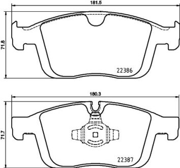 Гальмівні колодки пер.Vollvo XC60 15- HELLA 8DB 355 025-261