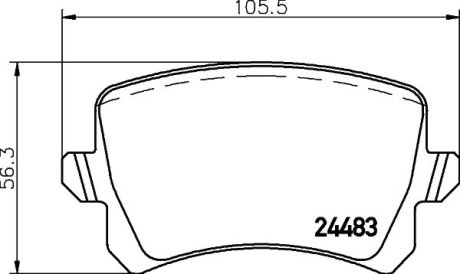 Колодки тормозные зад. Audi A6, Q3 Seat Alhambra Passat, Passat Alltrack, Passat CC, Sharan, Tiguan 1.4-4.2 05.04- HELLA 8DB 355 025-331