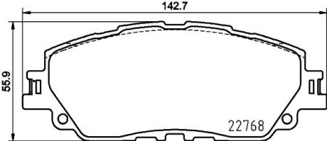 КОЛОДКИ ГАЛЬМІВНІ ПЕРЕДНІ Lexus Ux Toyota Camry V70, Rav 4 V 2.0-3.5 08.17- HELLA 8DB 355 036-511