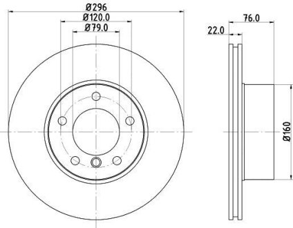 Диск гальмівний перед. Bmw E39 96- HELLA 8DD 355 104-591