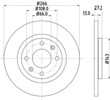 PRO PEUGEOT диск гальмівний перед. Partner 96- HELLA 8DD 355 105-751