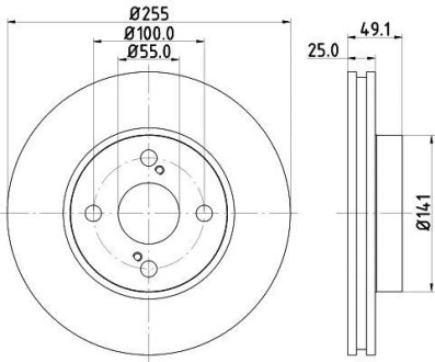 TOYOTA диск гальмівний передн.Corolla 02- HELLA 8DD 355 110-431