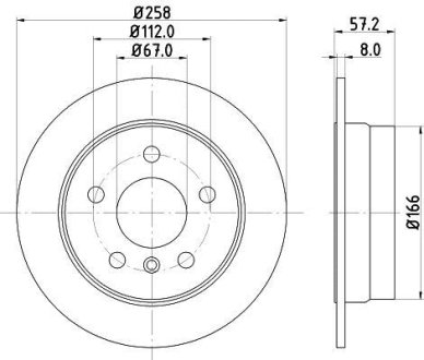 DB Тормозной диск передн. W169,245 04- HELLA 8DD 355 111-101