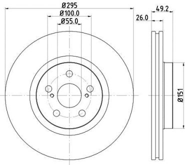 PRO TOYOTA гальмівний диск передн. Avensis 2.0d/2.4i 03- HELLA 8DD 355 111-651