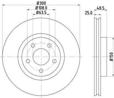 PRO FORD Гальмівний диск передн. C-MAX, C-MAX II, VOLVO HELLA 8DD 355 112-191