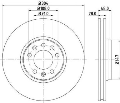 Диск передній Peugeot Expert 1.6HDi-2.0HDi 01.07- HELLA 8DD 355 113-671