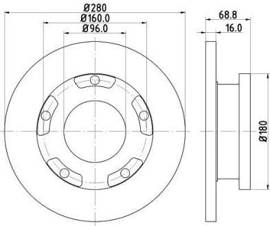 Диск тормозной перед. Ford Mondeo/Galaxy /S-Max 1.6-2.5 07- HELLA 8DD 355 113-811