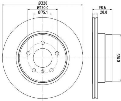 PRO BMW диск гальмівний задн.X5 E70 07-,F15 13-,X6 E71 08-,F16 14- HELLA 8DD 355 114-001