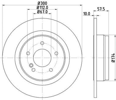 PRO DB диск гальмівний задн. W204 HELLA 8DD 355 114-211