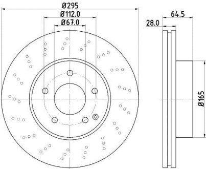 PRO DB Гальмівний диск передн.W204 07- HELLA 8DD 355 114-391