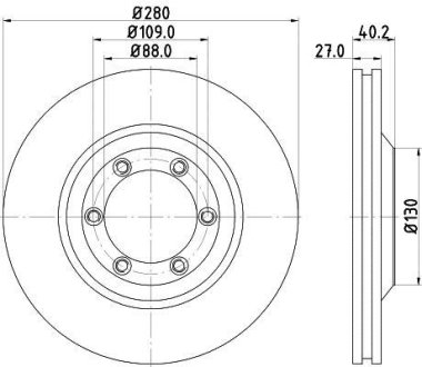 Диск гальмівний Isuzu D-MAX 2.5D 06.12- HELLA 8DD 355 115-231