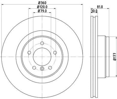 Гальмівні диски перед. Land Rover Range Rover III 05- HELLA 8DD 355 115-611