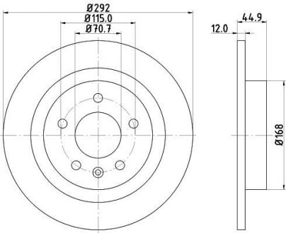 Гальмівний диск Opel Astra, Zafira, 10- HELLA 8DD 355 116-601