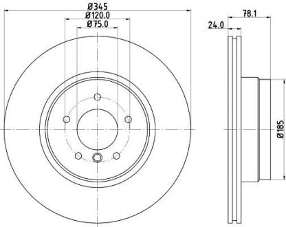 Диск гальмівний задній BMW X5 E70, X6 E71 04-14 HELLA 8DD 355 117-761