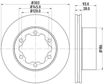 Диск тормозной зад. DB Sprinter 5T 06-/Crafter HELLA 8DD 355 118-061