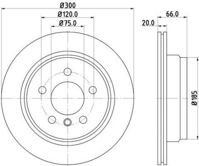 Диск тормозной задний BMW 3/4 2,0D 11- HELLA 8DD 355 118-271