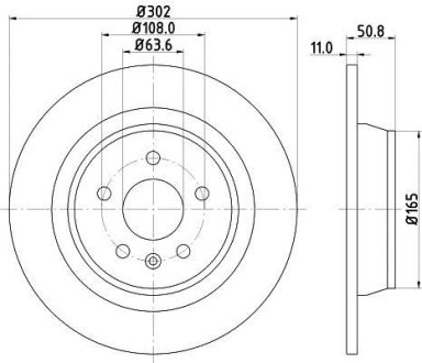 Диск гальмівний задн. Ford Galaxy/Kuga/S-MAX 2,0-2,2 TDCI 08- HELLA 8DD 355 118-841