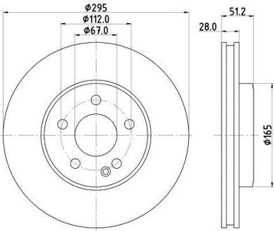 Диск гальмівний перед. Mercedes W246 B-KLASA 11- HELLA 8DD 355 119-591