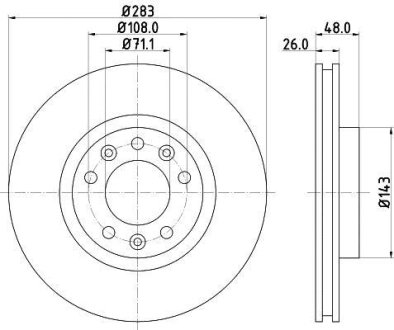 Тормозной диск HELLA 8DD355120411