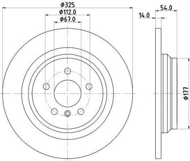 Диск гальмівний зад. DB ML166 HELLA 8DD 355 122-861