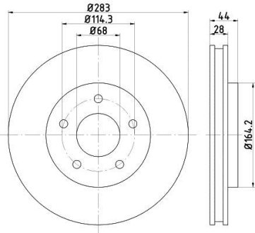 PRO NISSAN диск гальм. передн. LEAF 10- HELLA 8DD 355 125-071