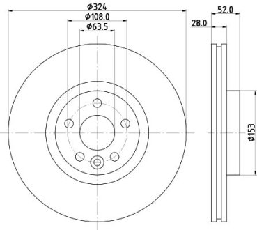 Диск гальмівний PRO High Carbon; передн. HELLA 8DD355126661