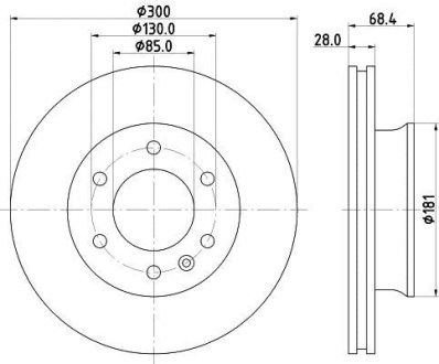 PRO HIGH CARBON DB диск гальм. передн. Sprinter 06- HELLA 8DD 355 129-281