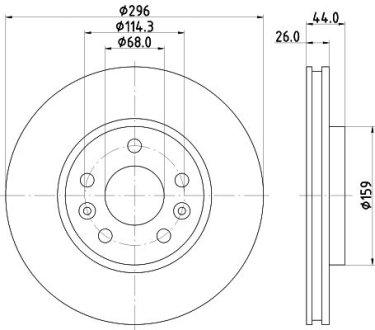 Диск гальмівний перед. Renault Megane IV, Talisman 1.3-1.6D 11.15- HELLA 8DD 355 131-871 (фото 1)