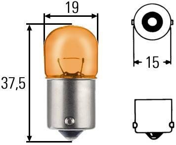 RY10W 12V 10W Лампа розжарювання STANDARD HELLA 8GA 002 071-051