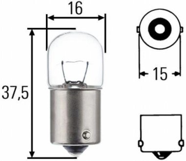 R5W Long Light 12V5W автолампа HELLA 8GA 002 071-351