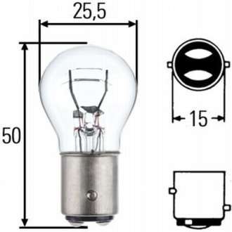 Лампа розжарювання, P21/5W 24V 21/5W BAY 15d HELLA 8GD002078241