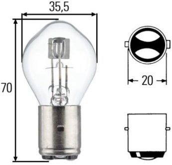 Лампа 12V S2 45/40W BA20d HELLA 8GD 002 084-151