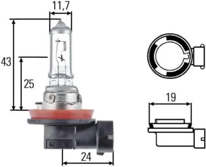 Лампа 24V H11 70W PGJ19-2 HEAVY DUTY HELLA 8GH 008 358-241