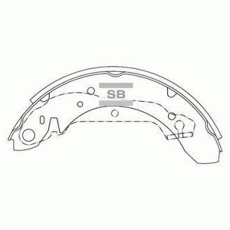 Комплект гальмівних колодок з 4 шт. барабанів Hi-Q (SANGSIN) SA048